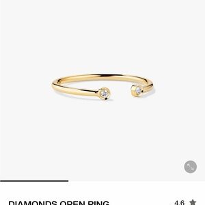 Mejuri Gold Open Ring with Two Diamond Terminals